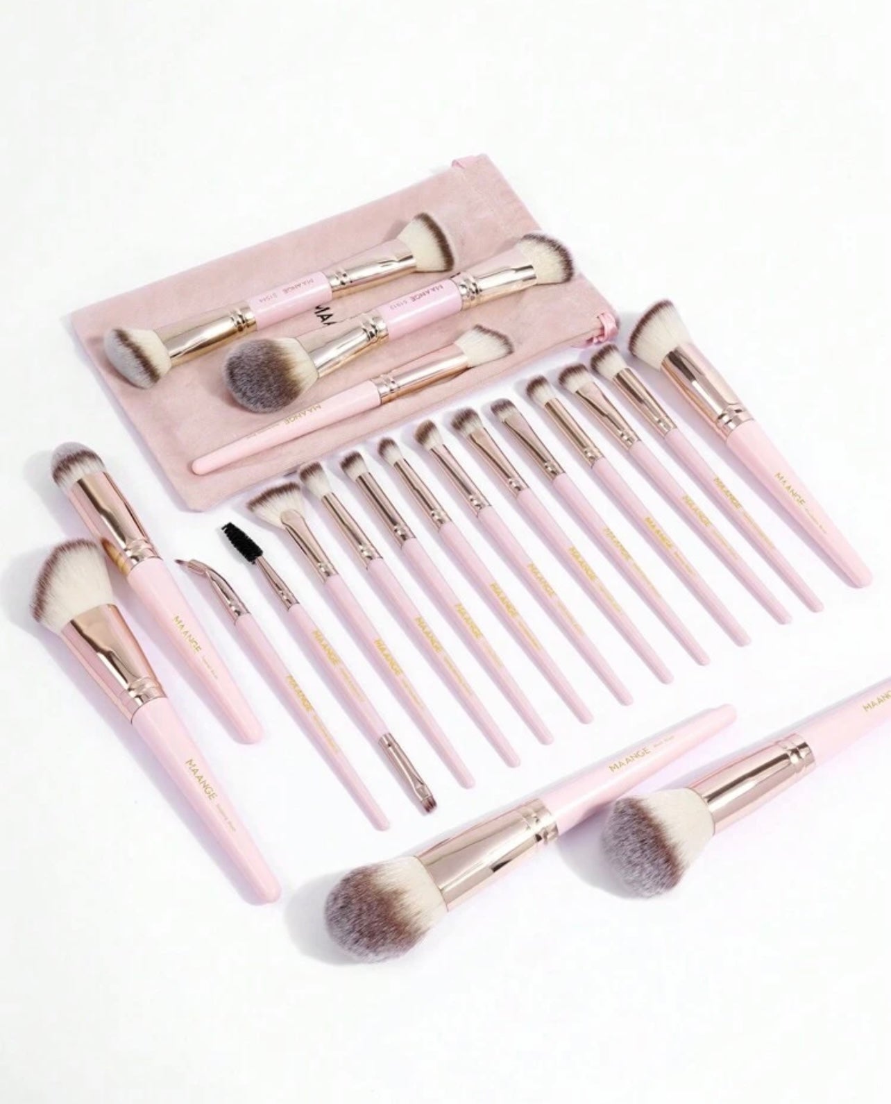 Maange 20 pieces pink brush set