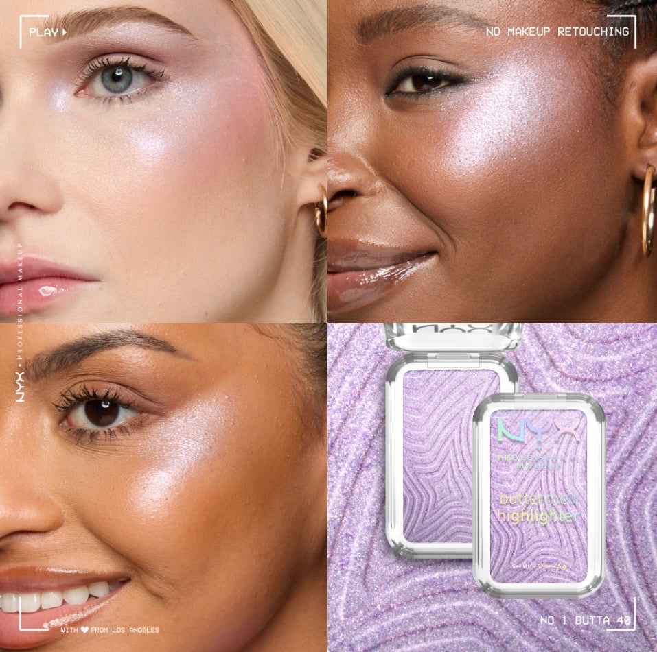 NYX Professional Makeup Buttermelt Powder Highlighter, Buildable & Buttery Soft Creamy Finish