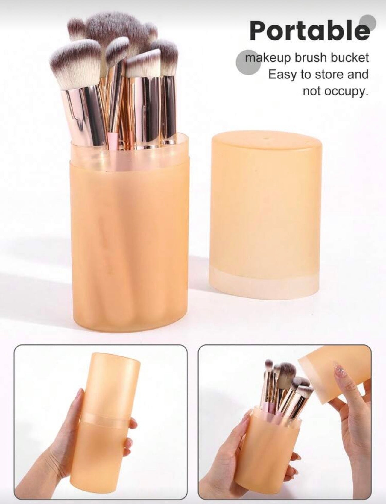 Maange 7 pieces pink brush set