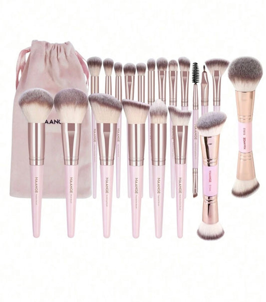 Maange 20 pieces pink brush set