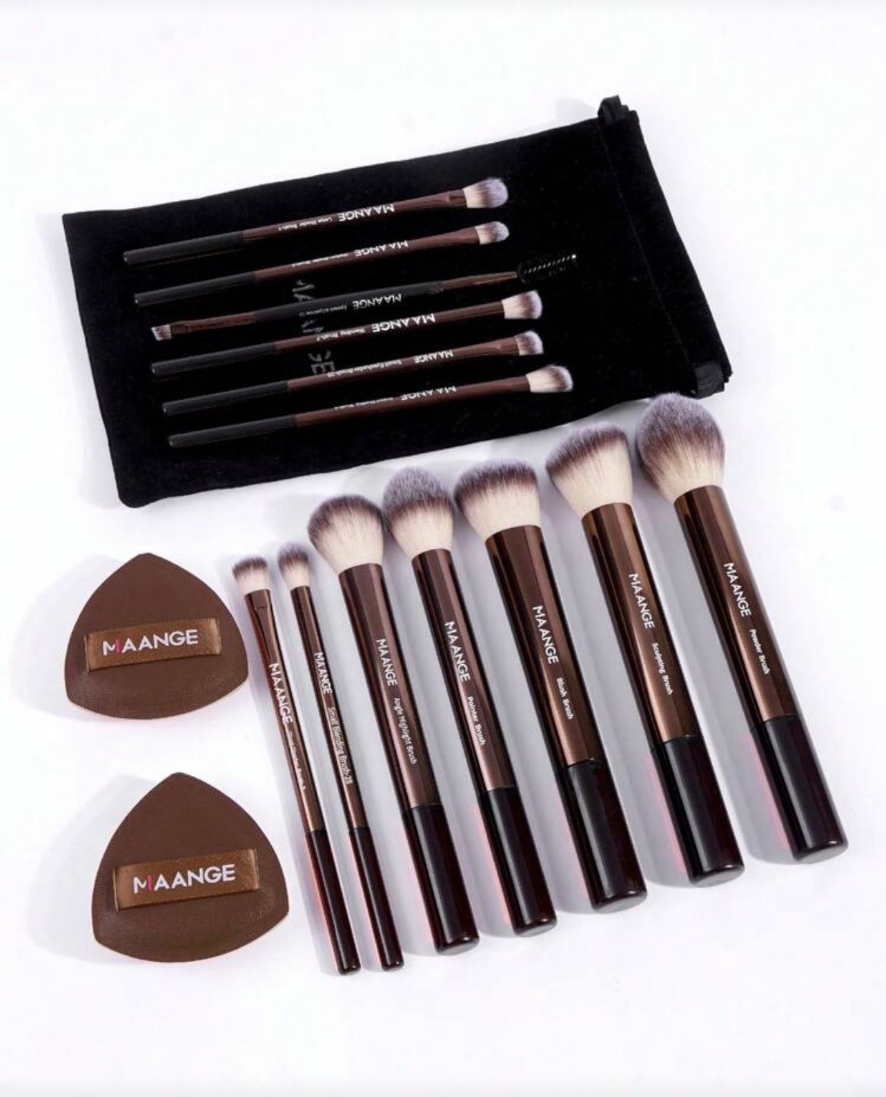 Maange 15 pieces makeup brush set